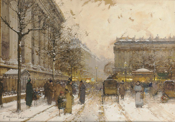 Картина Бульвар Маделейн зимой - Гальен-Лалу Эжен 