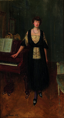 Картина Дама у фортепиано - Беро Жан 