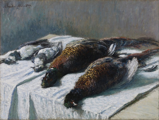 Картина Натюрморт с фазанами и зуйками - Моне Клод 
