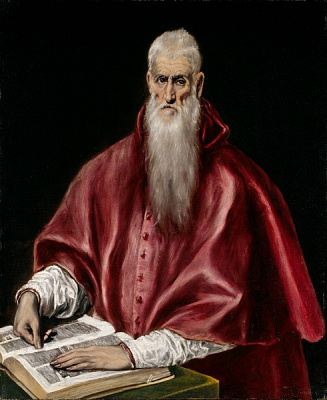 Картина Св. Ієронім у кардинальському вбранні (Нью-Йорк, Метрополітен) - Ель Греко 