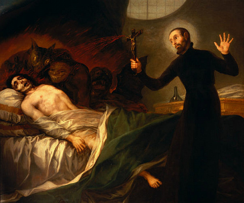 Картина Св.Франциск Борджа помогает умирающему - Гойя Франсиско 