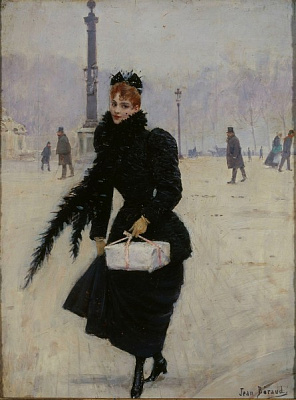 Картина Парижанка на площади Конкорд - Беро Жан 