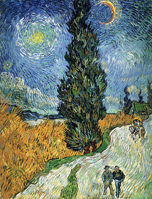 Картина Дорога с кипарисами и звездой - Ван Гог Винсент 