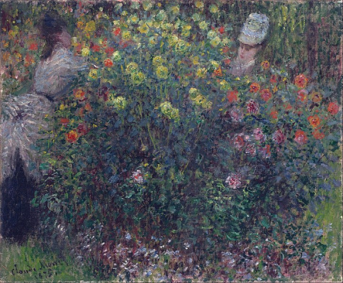 Картина Девушки в саду - Моне Клод 