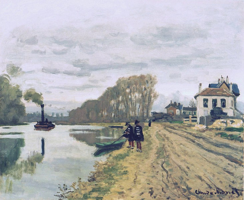 Картина Гвардейцы бродят у реки - Моне Клод 