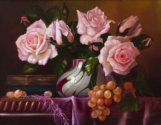 Картина Букет трояндових троянд - Натюрморт 
