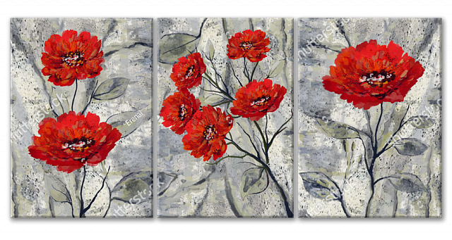 Картина Композиція з червоними квітами - Еренаї 