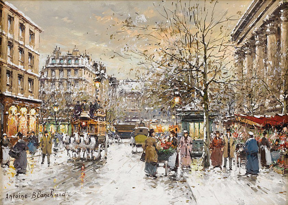 Картина Париж в снегу - Бланшар Антуан 