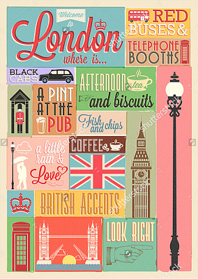 Картина Путешествие в Лондон 2 - Мотивационные постеры и плакаты 