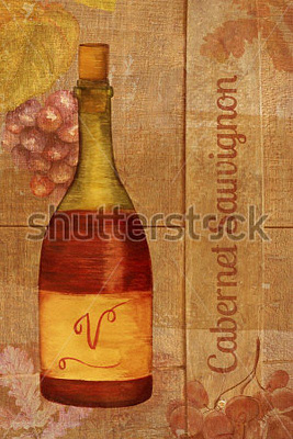 Картина Бутылка Каберне Совиньон - Картины на кухню 