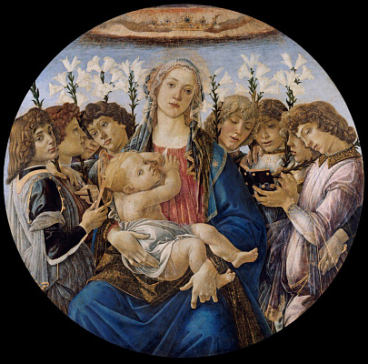 Картина Мадонна с восемью ангелами - Боттичелли Сандро 