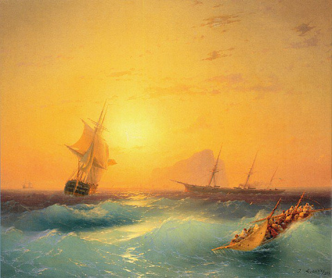 Картина Корабль у скал Гибралтара - Айвазовский Иван 