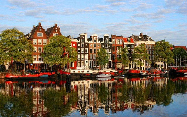 Картина Солнечный день в Амстердаме - Город 