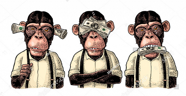 Картина Три обезьяны - Графика 