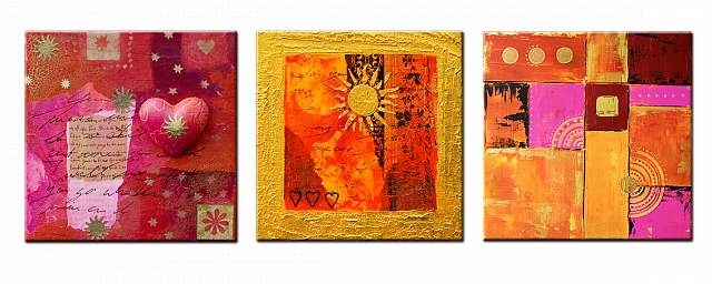 Картина Солнце и любовь. Триптих - Квадратные 