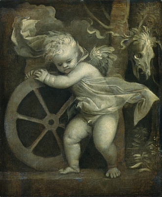 Картина Купидон с колесом фортуны - Вечеллио Тициан 