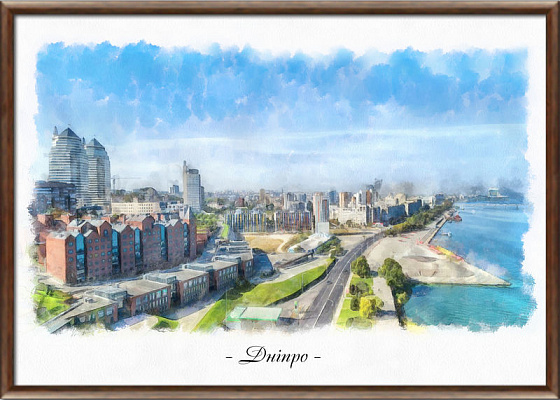 Картина Дніпро. Набережна - Міський пейзаж 