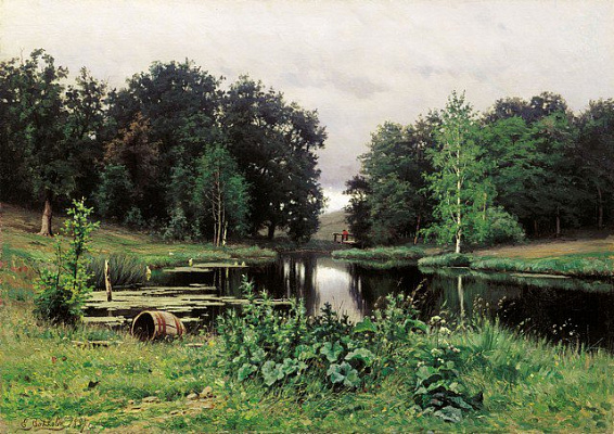 Картина Пейзаж с прудом - Волков Ефим 