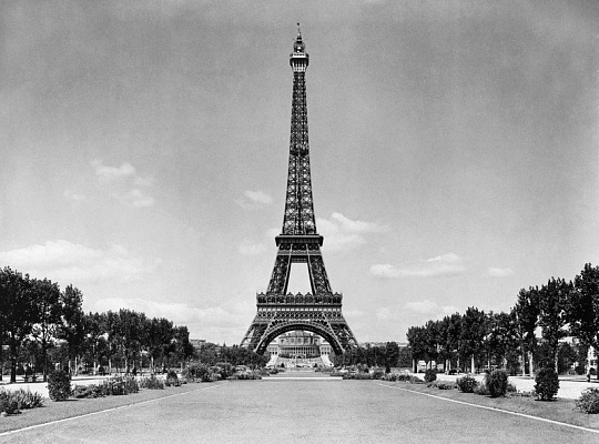 Картина Эйфелева башня, ретро - Черно-белое 