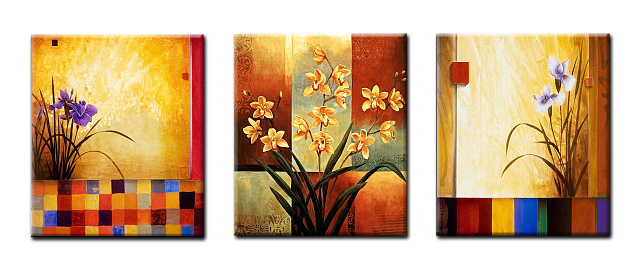 Картина Цветы 2. Триптих - Квадратные 