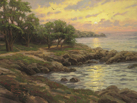 Картина Захід сонця над бухтою Монтерей - Кінкейд Томас 