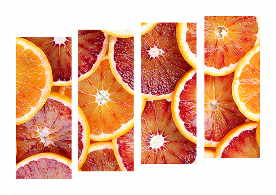 Картина Соковиті грейпфрути - З чотирьох частин 