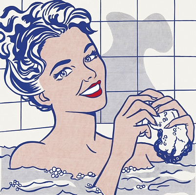 Картина Жінка у ванній кімнаті - Ліхтенштейн Рой 