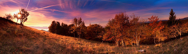Картина Пейзаж на закате - Панорамы 