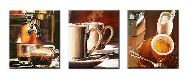 Картина Кофе 2. Триптих - Квадратные 