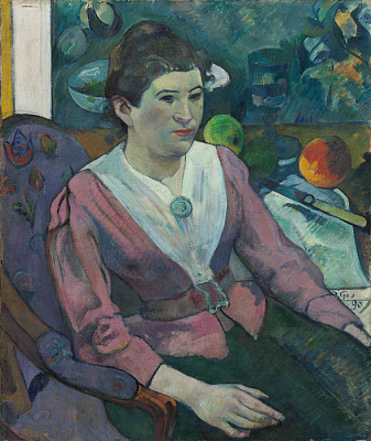 Картина Женщина перед натюрмортом Сезанна - Гоген Поль 