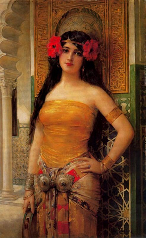 Восточная девушка с маками