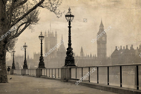 Картина Набережная Лондона - Черно-белое 