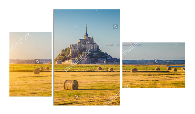 Картина Остров крепость Мон-Сен-Мишель  - Из трех частей 