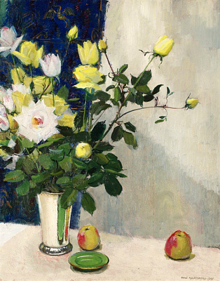 Картина Розы и яблоки - Хьотсберг Олле 