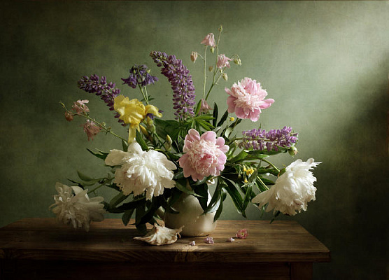 Картина Букет с пионами - Цветы 