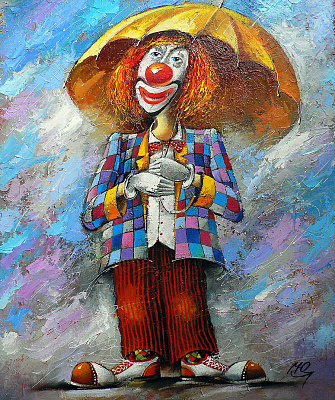 Картина клоун з зонтиком - Для дітей 