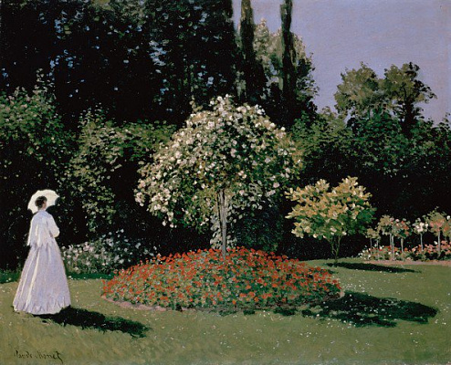 Картина Дама в саду - Моне Клод 