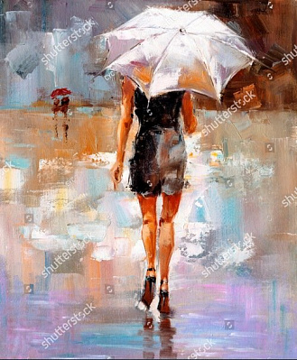 Картина Девушка под зонтом - CYC 