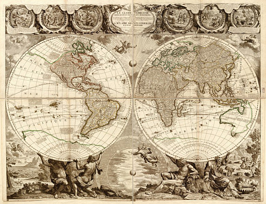 Картина Древняя карта мира - Карты на стену 