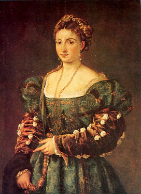 Картина Портрет дівчини (Ізабелла д'Есте або Елеонора Гонзага) - Вечелліо Тіціан 