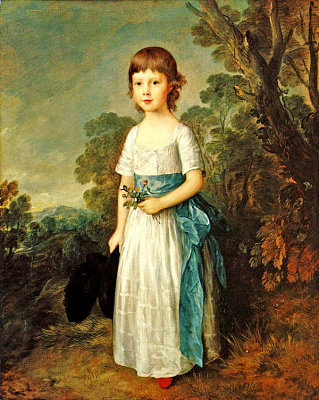Картина Дівчина з великим чорним капелюхом - Дитячі старовинні 