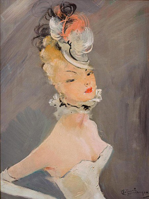 Картина Дівчина в корсеті - Домерг Жан-Габріель 