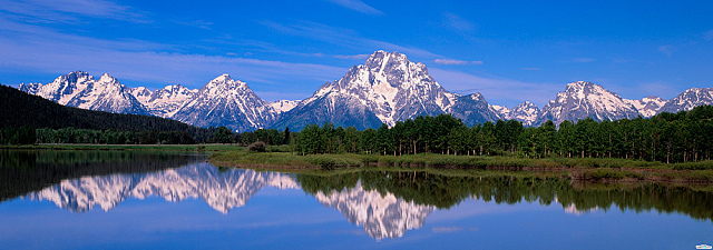 Картина Панорама горного озера - Панорамы 