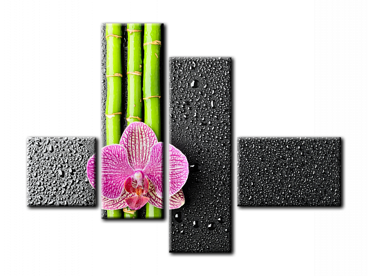 Картина Орхидея и бамбук - Из четырех частей 