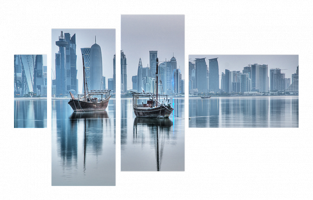 Картина Доха. Катар - Из четырех частей 