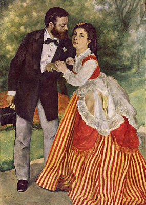 Картина Альфред Сислей со своей женой - Ренуар Пьер Огюст 