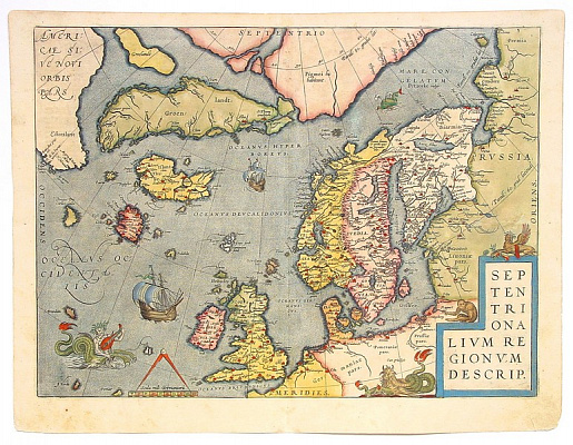 Картина Карта Північної Європи - Карти на стіну 