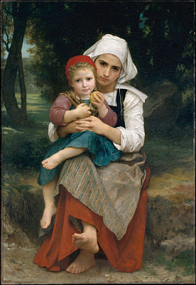 Картина Бретонцы, брат и сестра - Бугро Уильям-Адольф 