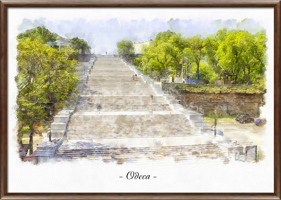 Картина Одеса. Потьомкінські сходи - Міський пейзаж 