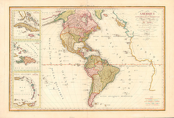 Картина Карта Америки 1819г - Карти на стіну 